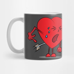 Painful heart by cupid arrow Mug